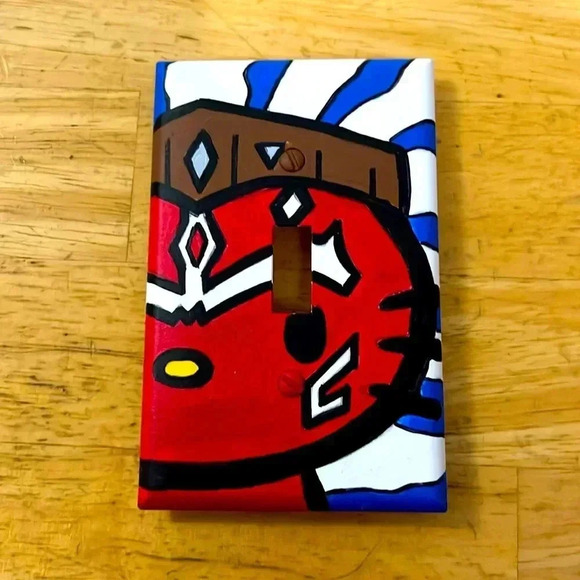 Hand painted  single light switch cover - Picture 1 of 3
